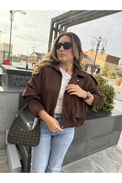 derrymore Σουέντ oversized πολυτελές μαλακό μπουφάν Bomber