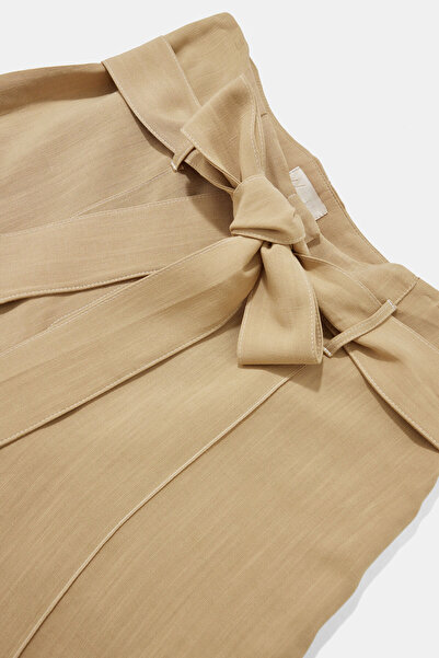 W Collection BEJ KETEN VİSKON PANTOLON