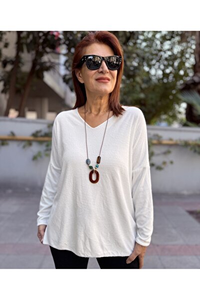 DenizEge Angora Yumoş Colier Pulover Stone