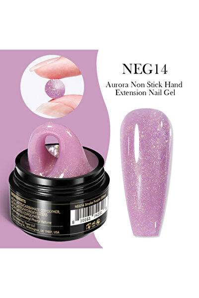 Born Pretty Non Stick Hand Extension Gel/Simli Eflatun Pembe Hamur Jel(NEG14)...