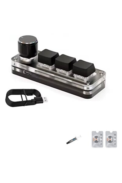 UnderShop Programmable Mini Mechanical Keyboard RGB with Knob, Shortcut Controls for Gaming/Design