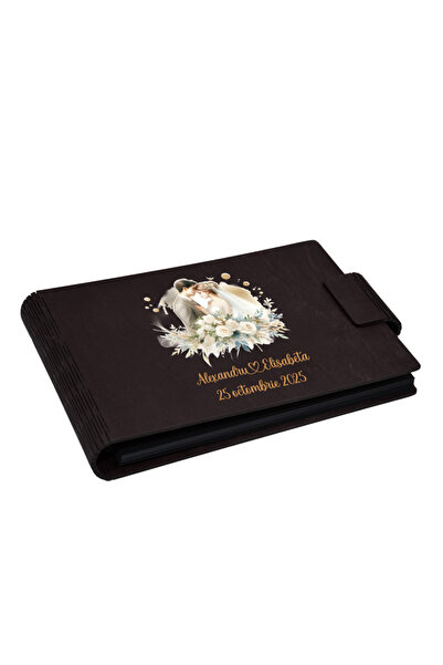 Piksel Album foto A5 personalizat, din lemn, Piksel, GuestBook, Caiet amintiri, Nunta