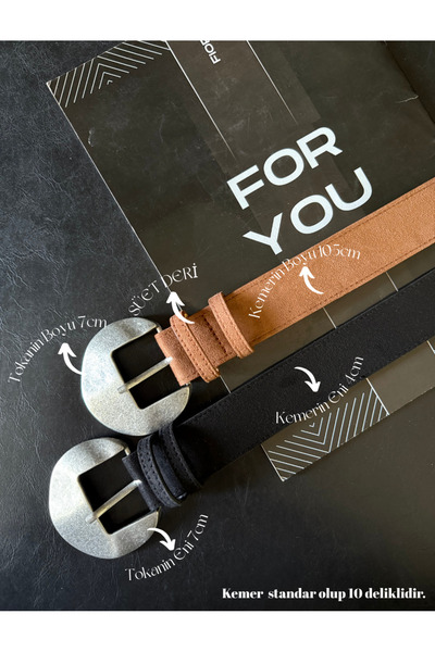 Fiori Pachet de 2 curele pentru pantaloni pentru femei cu cataramă ovală din ...