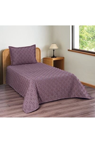 shop Ponpon Desenli 2 Parça Tek Kişilik Yatak Örtüsü