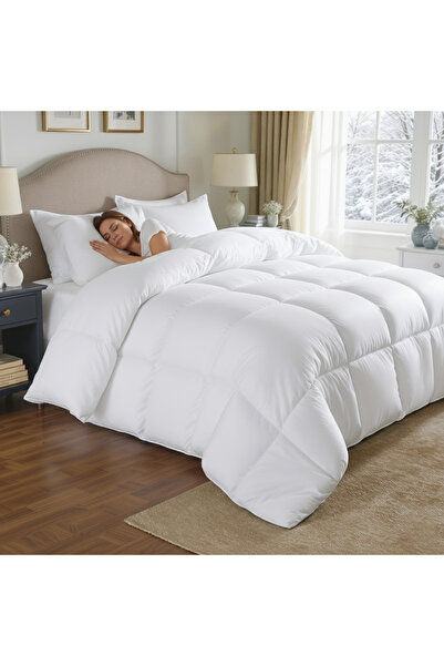 Boema Home Deco Pilota de Lux cu Puf de gasca 100% pentru sezonul de iarna, ultra usoara si pufoasa, 150x200