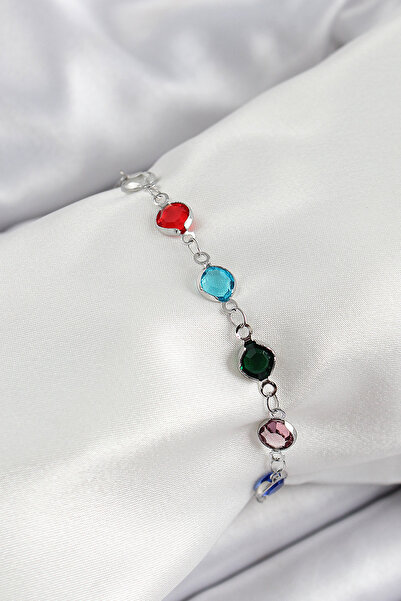 Skygo Brass Silver Color Mixed Color Zircon Stone Women's Bracelet - Tj-Bb7046