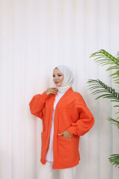 MİSS M.A.T FASHİON Booklet Fabric Standard Size Casual Pocket Cardigan