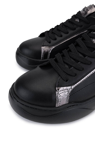 Tamer Tanca Kadın Suni Deri Siyah/Antrasit Sneakers & Spor Ayakkabı