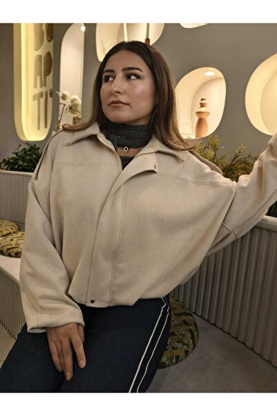 derrymore Jachetă Bomber din piele intoarsa supradimensionat lux soft