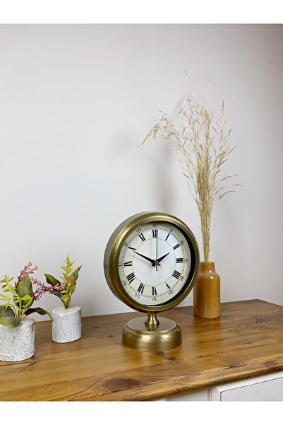 ZENTİME Aurum Retro 25x20 Eskitme Metal Masa Saati