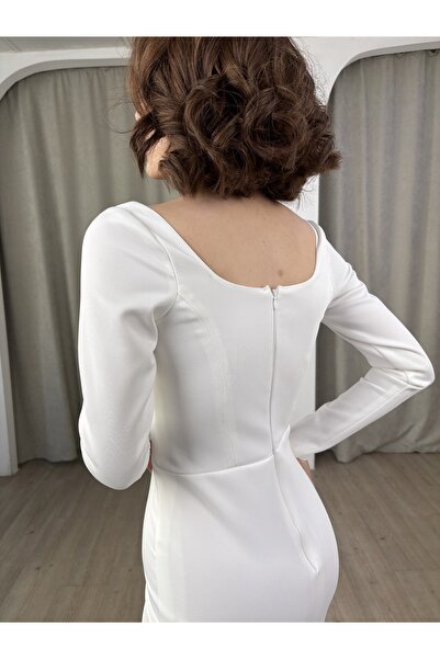 berissima bride Estelle Balık U Yaka Nikah, Nişan Elbisesi