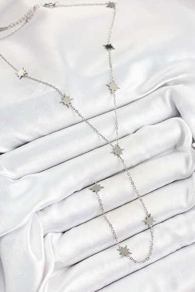 Skygo 316L Steel Pole Star Figured Y Model Silver Color Women's Necklace - Tj-Bko10332