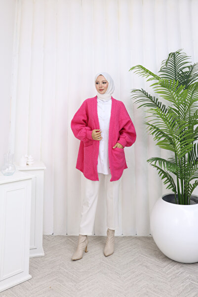 MİSS M.A.T FASHİON Booklet Fabric Standard Size Casual Pocket Cardigan