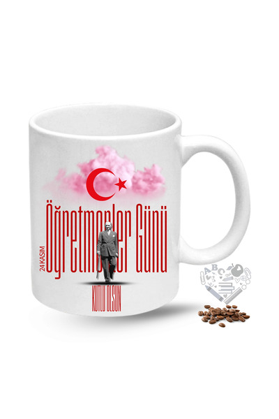 CAİSYA Teacher's Day Gift Ataturk Moon Star Printed Porcelain Mug Cup