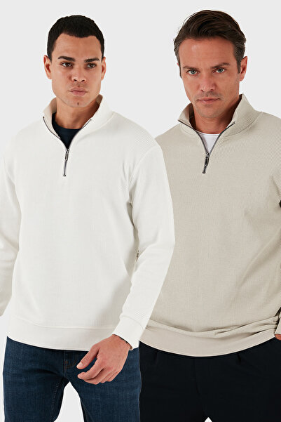 Buratti Бавовняний Regular Fit Півзастібка-блискавка Стоячий комір 2-пакетний...