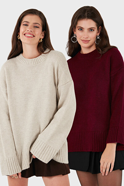 Lela Regular Fit Crew Neck Basic 2-Pack Knitwear Sweater Sweater 4616213S2