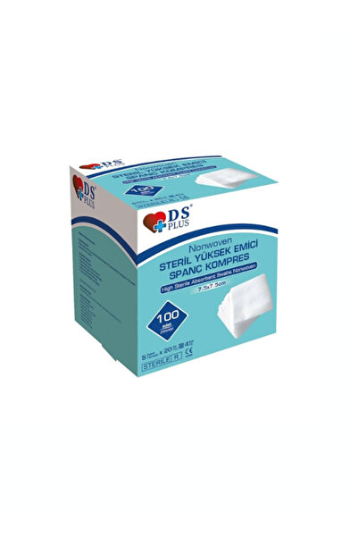 DS PLUS Spanç Nonwoven Kompres 7,5 cm x 7,5 cm 1 Kutu 5 Lİ Zarf (100 Adet) 10 cm x 10 metre Plaster 1 Adet
