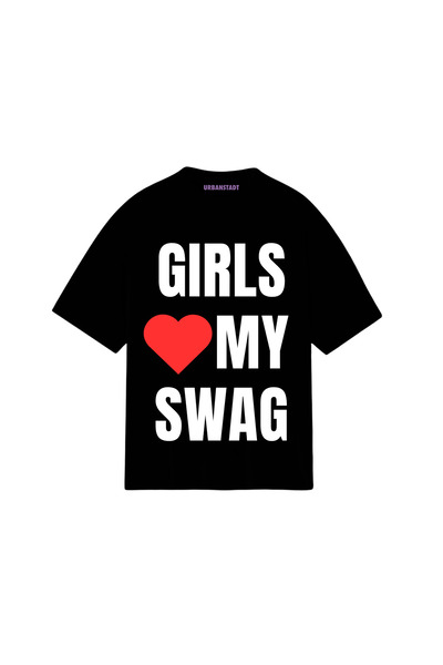 Urbanstadt Girls Love My Swag Oversized Tişört