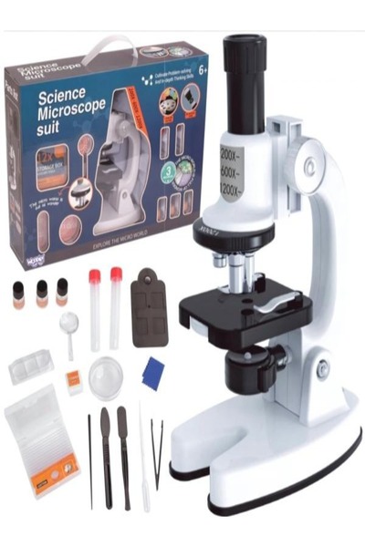 woopie Microscop digital pentru copii, LED 1200x, adaptor pentru smartphone și peste 30 de accesorii