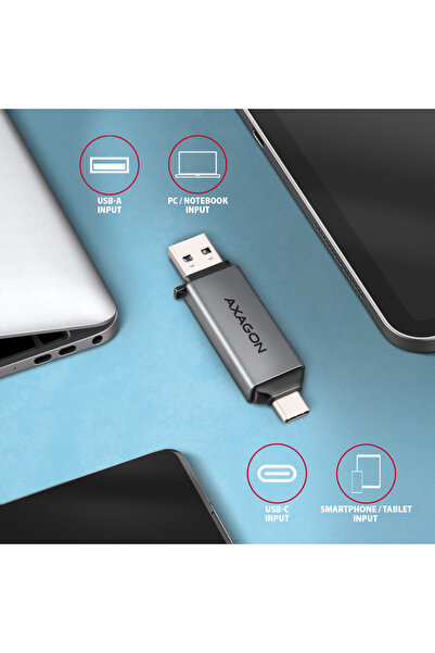 Other AXAGON Mobile USB 3.2 Gen 1 MINI card reader with USB-C and USB-A connectors | CRE-DAC