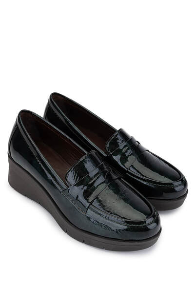 Tamer Tanca Kadın Hakiki Deri Yeşil Kroko Comfort Ayakkabı