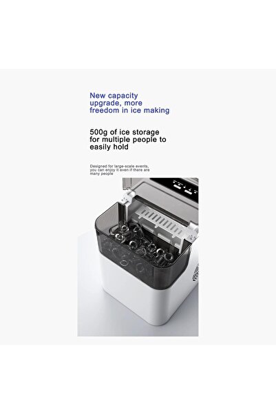 Generic Ice Maker Machine SK-03038, 1.3L, 12kg/24h, 9 Cubes Ready in 6 Mins, Remote Ice Making, Self Cleanin