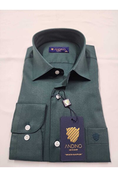 ANDINO Klassik Haki Men's Shirt with Pockets Stretch Fabric with a Loose Fit ...