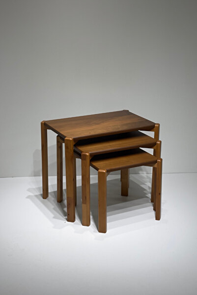 LERA HOMES Zigon sehpa, Ahşap sehpa, Servis sehpası, Yan sehpa, Ceviz sehpa, ...