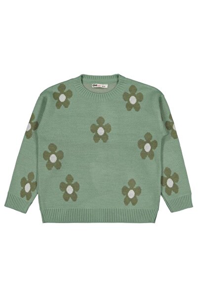 Civil Girls Daisy Patterned Sweater for Ages 2-5 - Khaki 3-4 Years