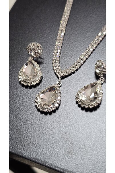 stainles steel Su Yolu Paslanmaz Çelik Seti (Kolye,Küpe)