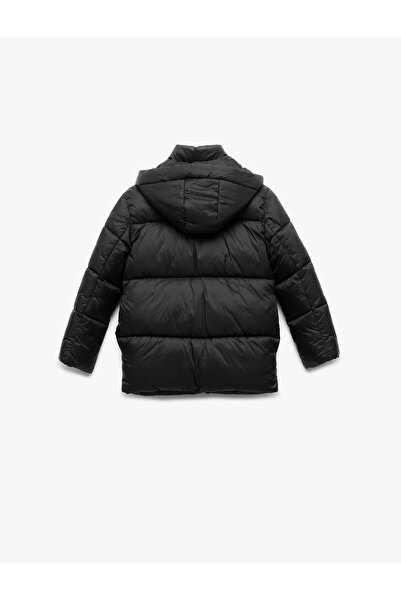 Koton Long Sleeve Snap Closure Hooded Puffer Coat