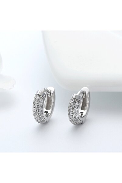 delis Στρογγυλά σκουλαρίκια από ασήμι 925, JW1787, κομψό μοντέλο, επιροδιωμένο
