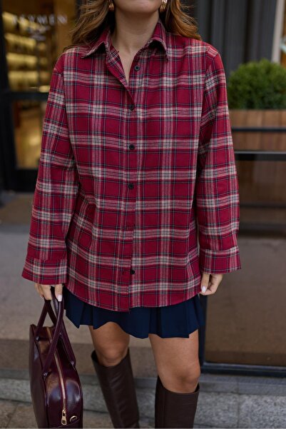 Suziş OVERSİZE EKOSE DESENLİ STANDARTB BEDEN GÖMLEK KEY36835