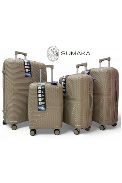 SUMAKA Glossy Luggage Set of 4pc, PP Hardshell Suitcase Set with Spinner Wheels, TSA Lock 20/24/28/32