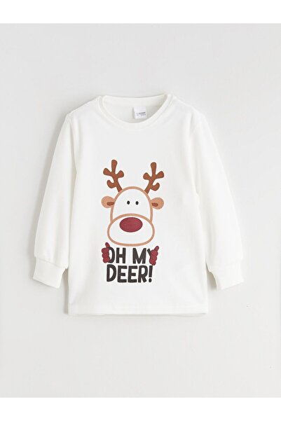 LC Waikiki Crew Neck Christmas Themed Boy's Pajama Set