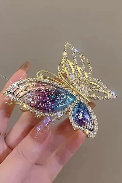 TAKIŞTIR Χρυσό μεταλλικό κούμπωμα με λεπτομέρεια από πέτρα σε σχήμα πεταλούδας