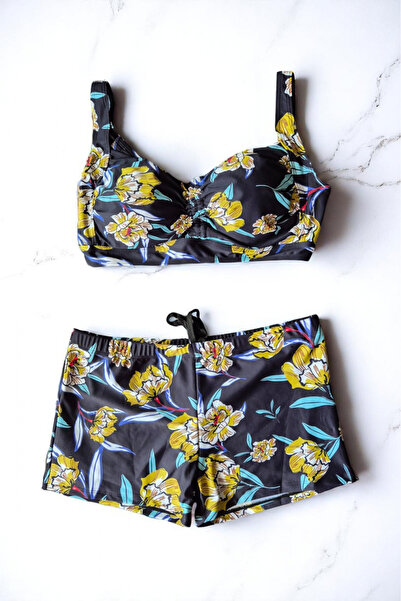 embody Costum de baie din două piese pentru femei, mărime mare, galben tropical M5007