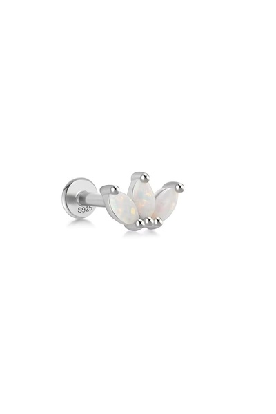 delis Cercel piercing argint 925, JW1682, model Opal, placat cu rodiu