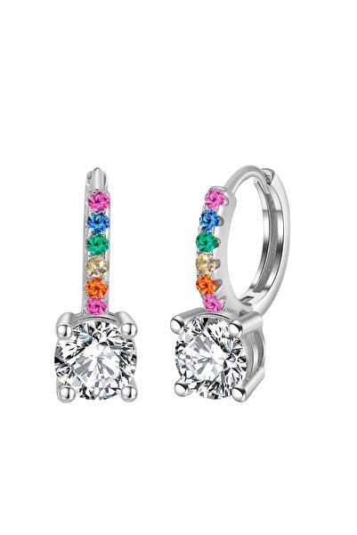 delis Στρογγυλά σκουλαρίκια από ασήμι 925, JW1796, κομψό μοντέλο, επιροδιωμένο