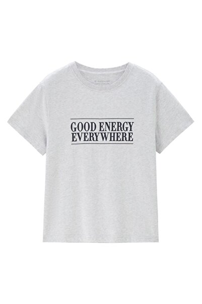 Giordano Women's Relaxed Fit Printed Crew Neck Cotton Tee | KR Collection