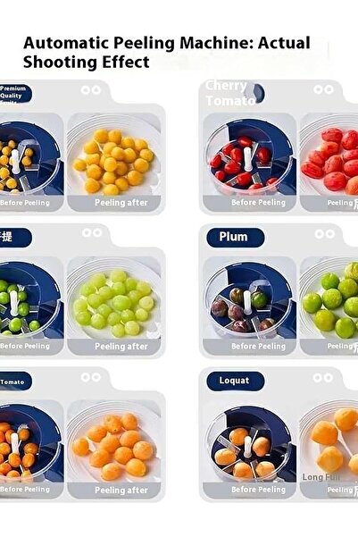 Generic Electric Grape & Small Fruit Peeler - Portable USB Rechargeable Automatic Fruit/Garlic Peeler (Blue)