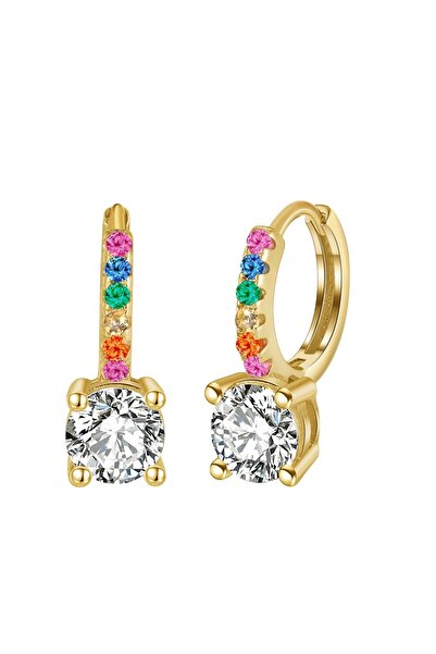 delis Round earrings 925 silver, JW1795, elegant model, gold plated