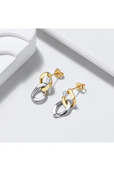 delis Σκουλαρίκια από ασήμι 925, JW1729, μοντέλο αλυσίδας, επιχρυσωμένα