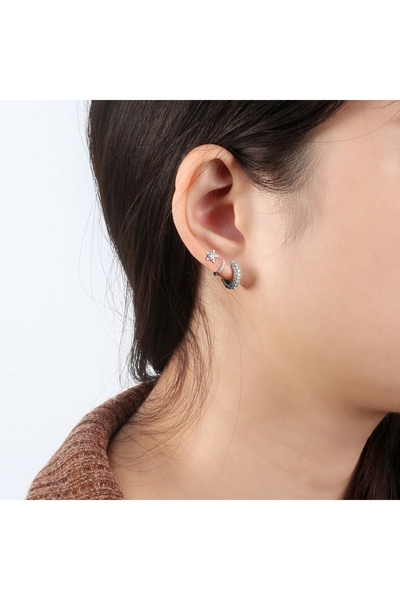 delis Στρογγυλά σκουλαρίκια από ασήμι 925, JW1787, κομψό μοντέλο, επιροδιωμένο