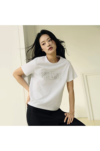 Giordano Women's Relaxed Fit Printed Crew Neck Cotton Tee | KR Collection