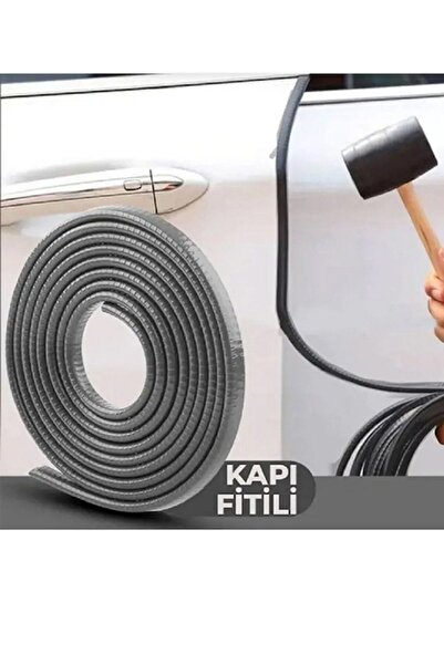 MEGAHAWK Oto Araç Kapı Koruma Fitili 5metre Parlak Gri Renk Çarpma Çizilme Ön...
