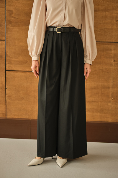 LOCCO Kadın Palazzo Pantolon Siyah