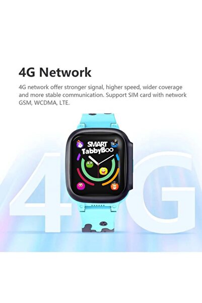 SMART TabbyBoo Ceas smartwatch copii , apel video, GPS,SMART TabbyBoo 4G, 1.4 inch, Albastru