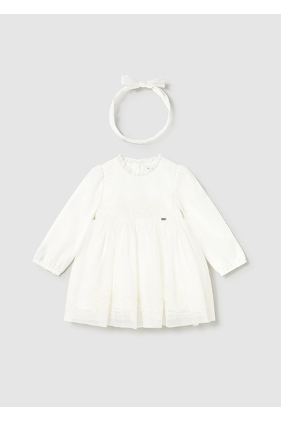 MAYORAL Bandana Dress for Ages 1-4 - Cream