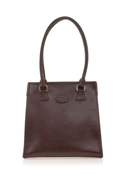 GÖN Women's Handmade Leather Snap Closure Logo Detailed Hand and Shoulder Bag Armo